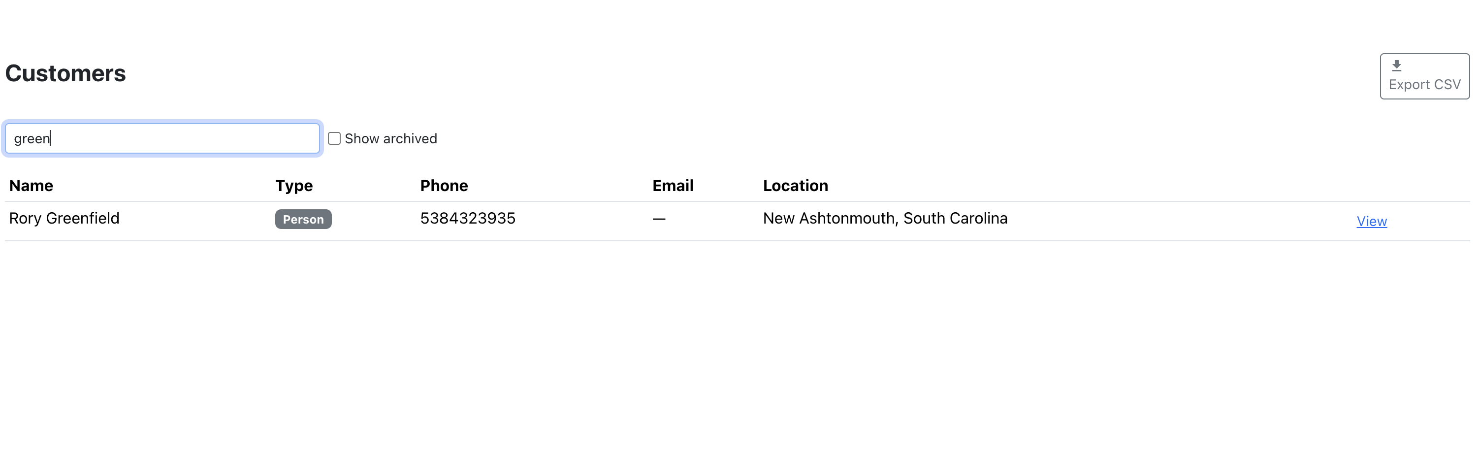 Customer Search