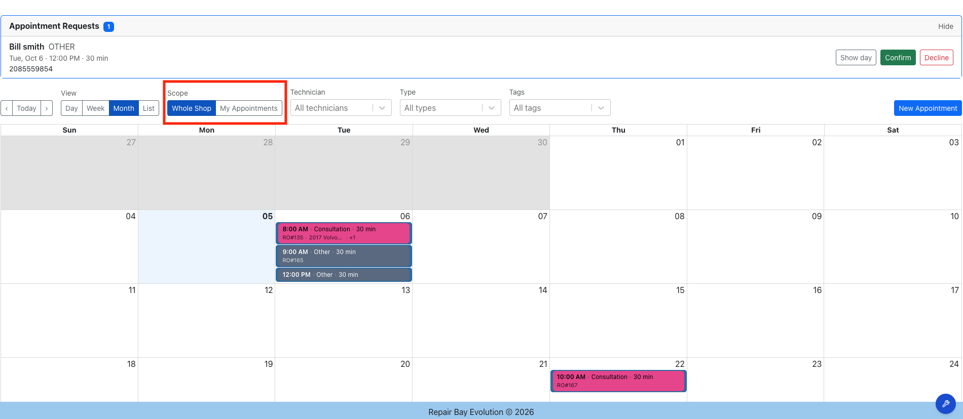 Calendar Page