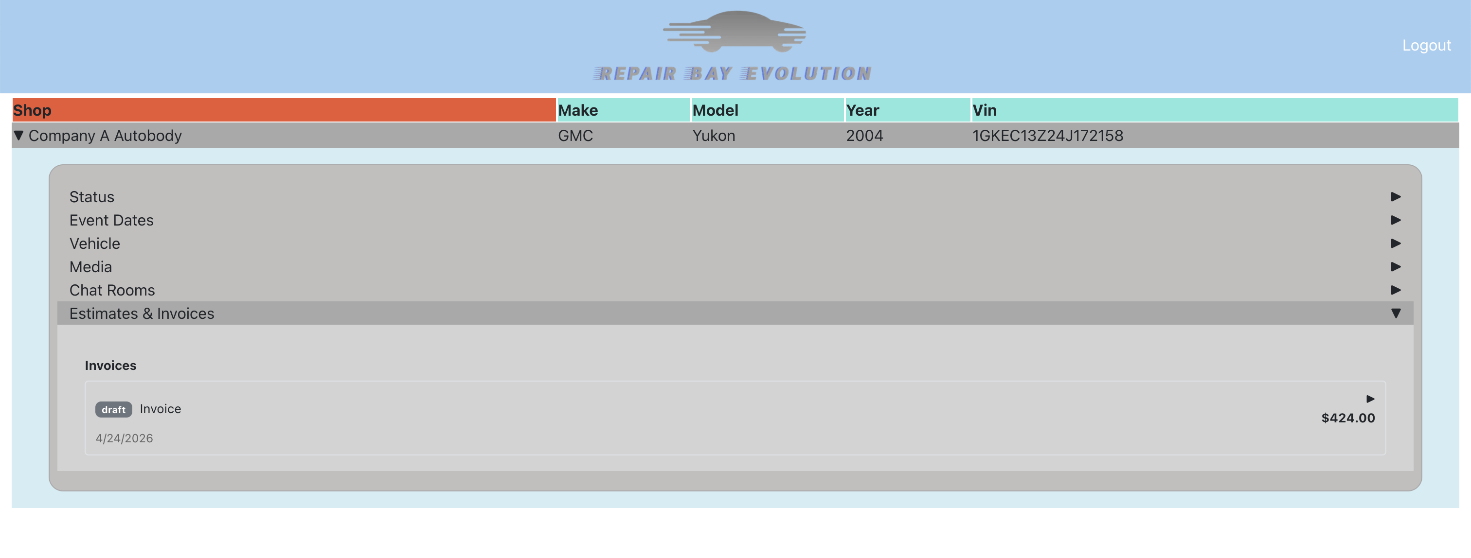 Customer portal view